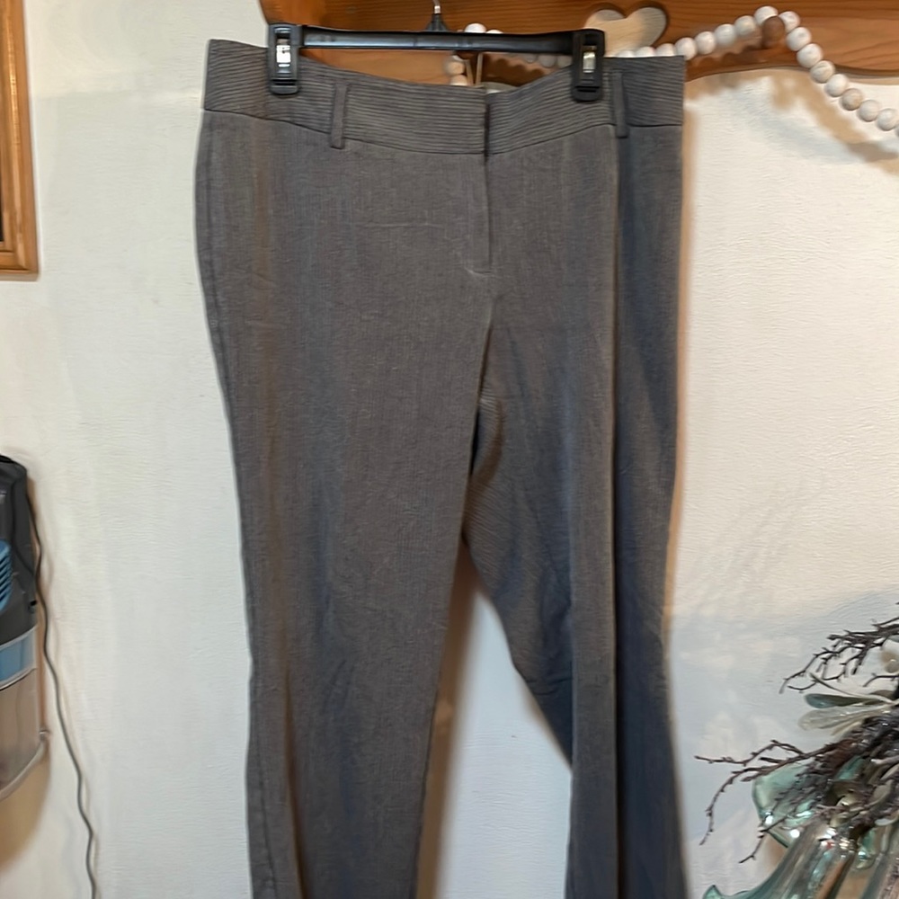 Gray, pinstripe pants, curvy fit